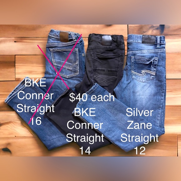 Boys Silver Straight Leg Jeans, Zane Style, Size 12 - Picture 1 of 1